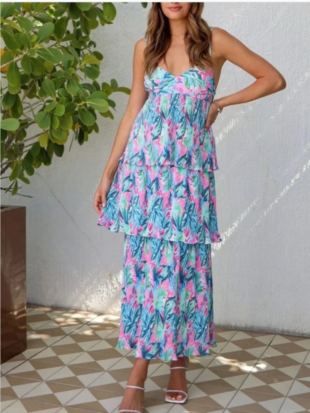 Anthropologie Saylor Pleated Midi Dress size S